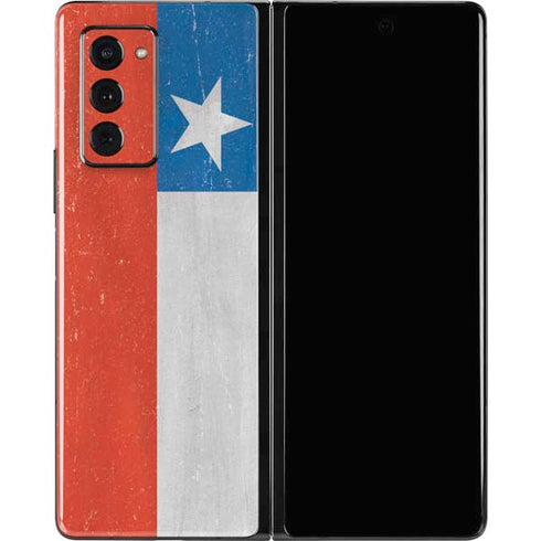 Chile Flag Distressed Galaxy Z Fold2 5G Skin