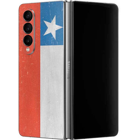 Chile Flag Distressed Galaxy Z Fold4 5G Skin