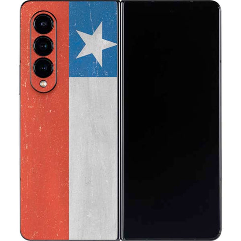 Chile Flag Distressed Galaxy Z Fold4 5G Skin