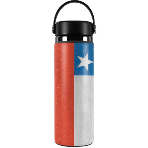 Chile Flag Distressed Hydro Flask 20oz Wide Mouth Skin