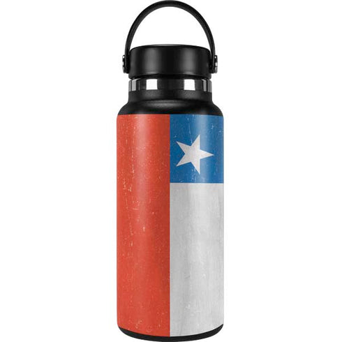 Chile Flag Distressed Hydro Flask 32oz Wide Mouth Skin