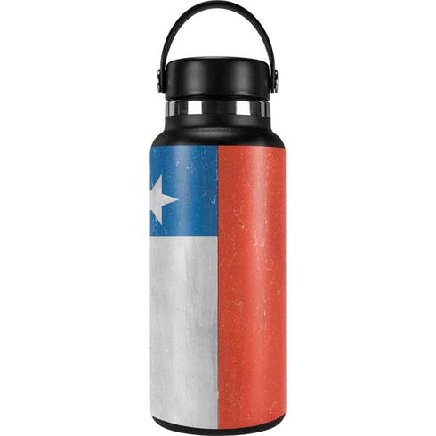 Chile Flag Distressed Hydro Flask 32oz Wide Mouth Skin