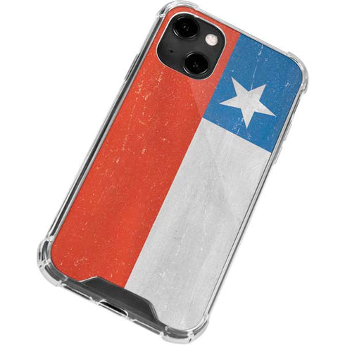 Chile Flag Distressed iPhone 14 Clear Case