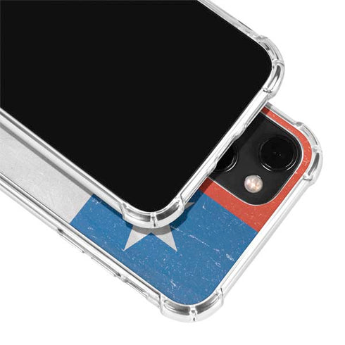 Chile Flag Distressed iPhone 14 Plus Clear Case