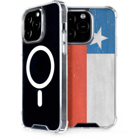 Chile Flag Distressed iPhone 15 Pro MagSafe Case