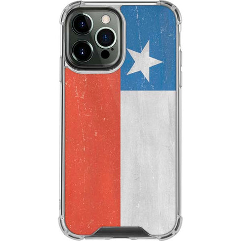 Chile Flag Distressed iPhone 15 Pro Max Clear Case