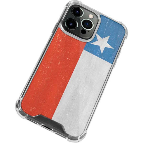 Chile Flag Distressed iPhone 14 Pro Max Clear Case