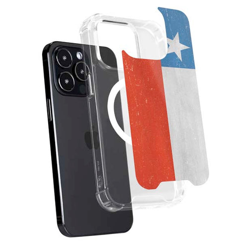 Chile Flag Distressed iPhone 15 Pro Max MagSafe Case