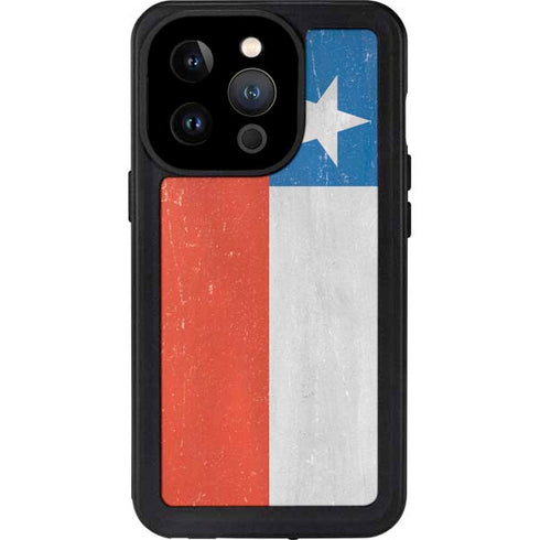 Chile Flag Distressed iPhone 14 Pro Waterproof Case