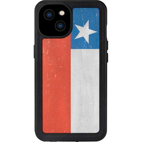 Chile Flag Distressed iPhone 15 Plus Waterproof Case