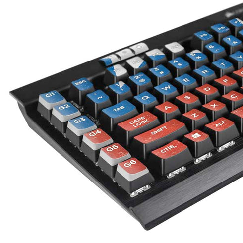 Chile Flag Distressed K95 RGB PLATINUM Mechanical Gaming Keyboard Skin