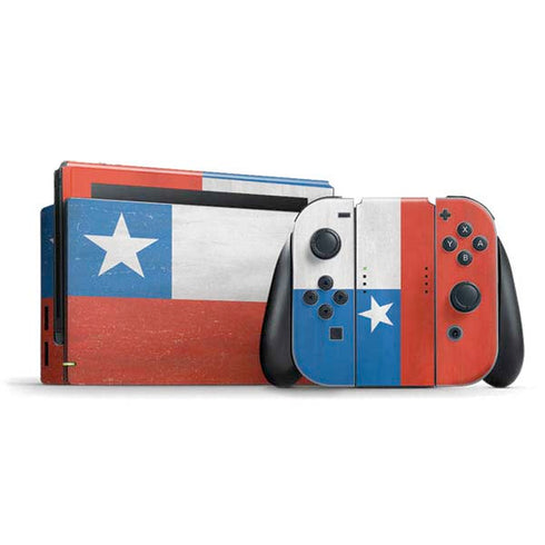 Chile Flag Distressed Nintendo Switch Bundle Skin