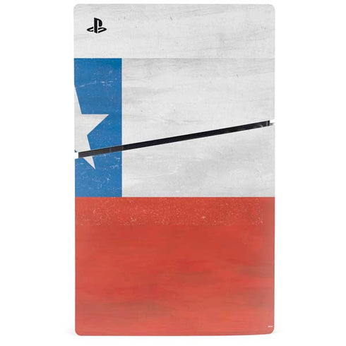 Chile Flag Distressed PS5 Slim Disk Bundle Skin
