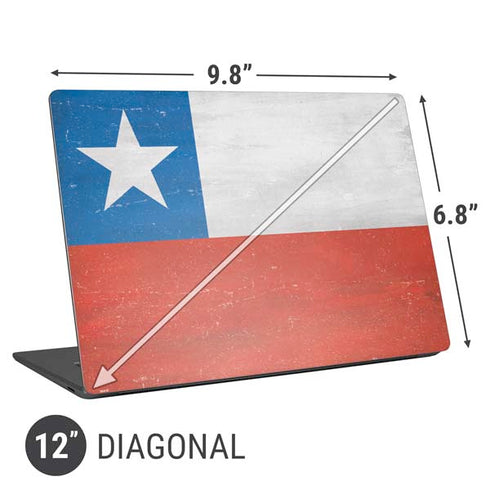 Chile Flag Distressed Universal Laptop 12in (9.8 x 6.8in) Skin