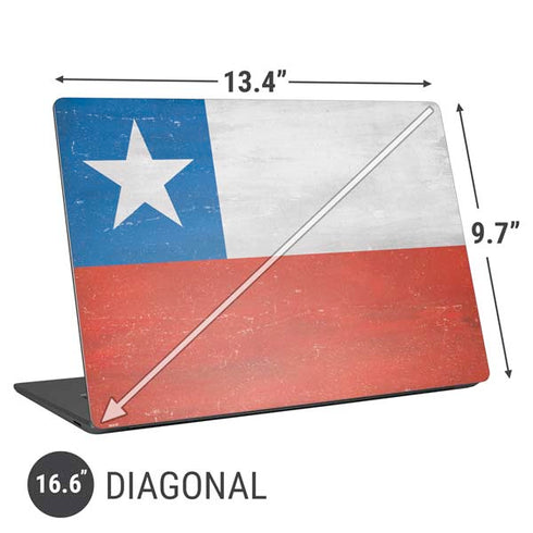 Chile Flag Distressed Universal Laptop 16.6in (13.4 x 9.7in) Skin
