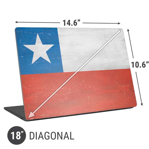 Chile Flag Distressed Universal Laptop 18in (14.6 x 10.6in) Skin