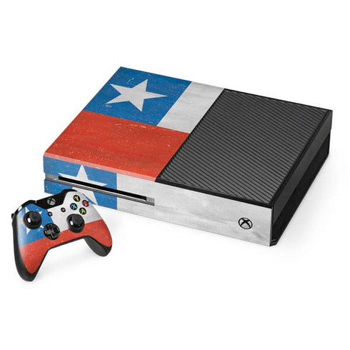 Chile Flag Distressed Xbox One Console and Controller Bundle Skin