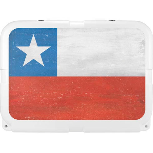 Chile Flag Distressed YETI Tundra 35 Hard Cooler Skin