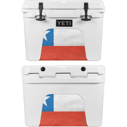 Chile Flag Distressed YETI Tundra 35 Hard Cooler Skin