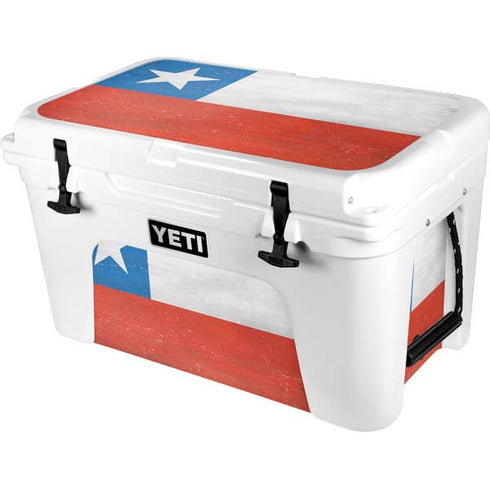 Chile Flag Distressed YETI Tundra 45 Hard Cooler Skin