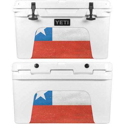 Chile Flag Distressed YETI Tundra 45 Hard Cooler Skin