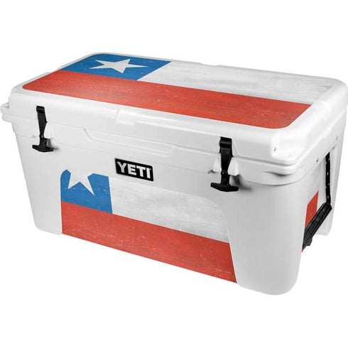 Chile Flag Distressed YETI Tundra 65 Hard Cooler Skin