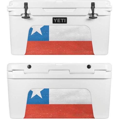 Chile Flag Distressed YETI Tundra 65 Hard Cooler Skin
