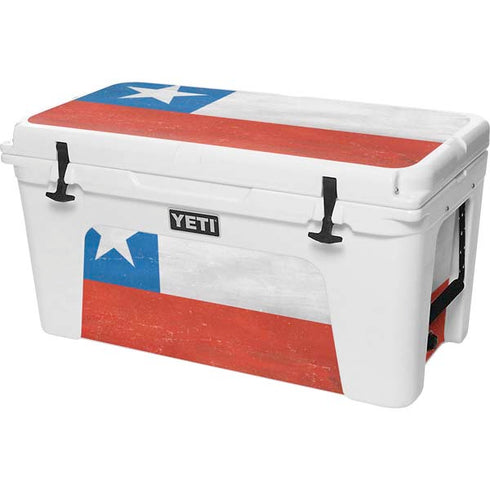 Chile Flag Distressed YETI Tundra 75 Hard Cooler Skin