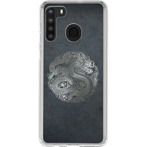 Chinese Black Dragon Galaxy A21 Clear Case