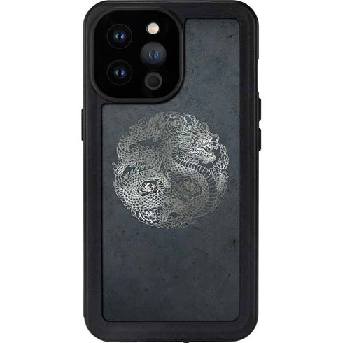 Chinese Black Dragon iPhone 14 Pro Max Waterproof Case