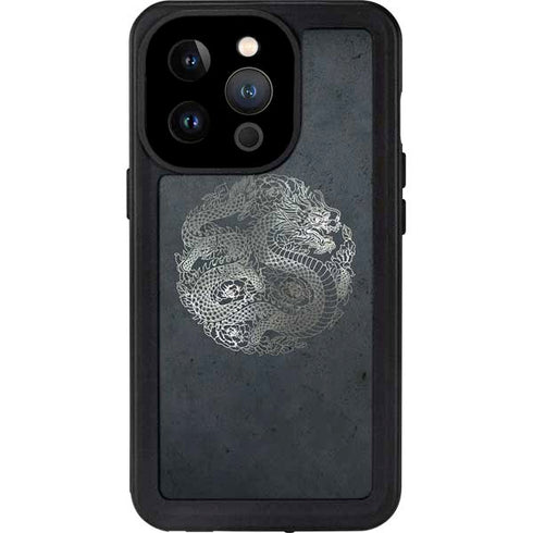 Chinese Black Dragon iPhone 14 Pro Waterproof Case