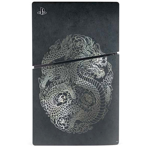 Chinese Black Dragon PS5 Slim Disk Bundle Skin