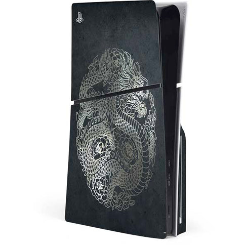 Chinese Black Dragon PS5 Slim Disk Console Skin