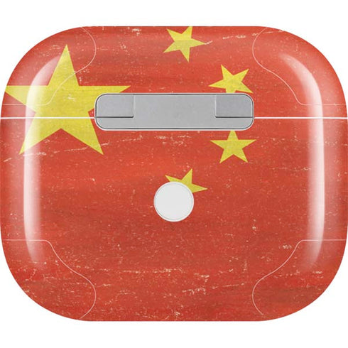 Chinese Flag Distressed Apple AirPods (3rd Gen 2021) Skin