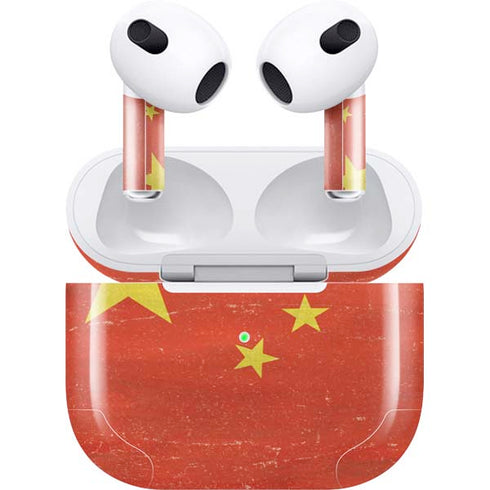 Chinese Flag Distressed Apple AirPods (3rd Gen 2021) Skin