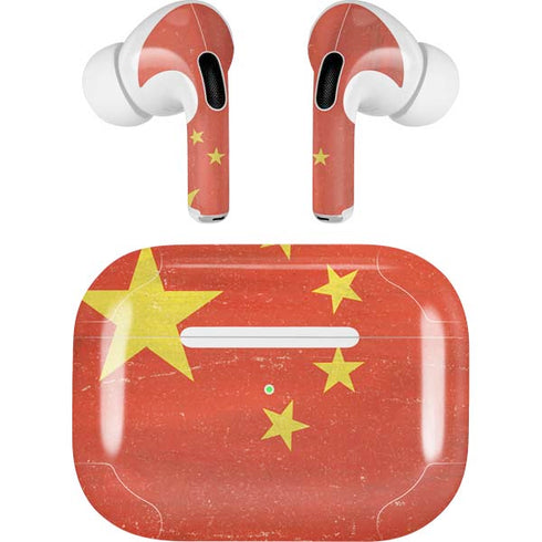 Chinese Flag Distressed Apple AirPods Pro Skin