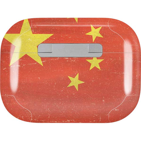 Chinese Flag Distressed Apple AirPods Pro Skin