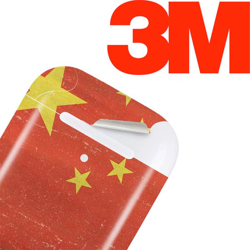 Chinese Flag Distressed Apple AirPods Skin