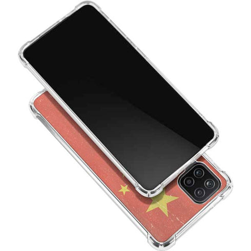 Chinese Flag Distressed Galaxy A12 Clear Case