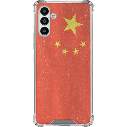 Chinese Flag Distressed Galaxy A13 5G Clear Case