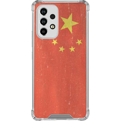 Chinese Flag Distressed Galaxy A33 5G Clear Case
