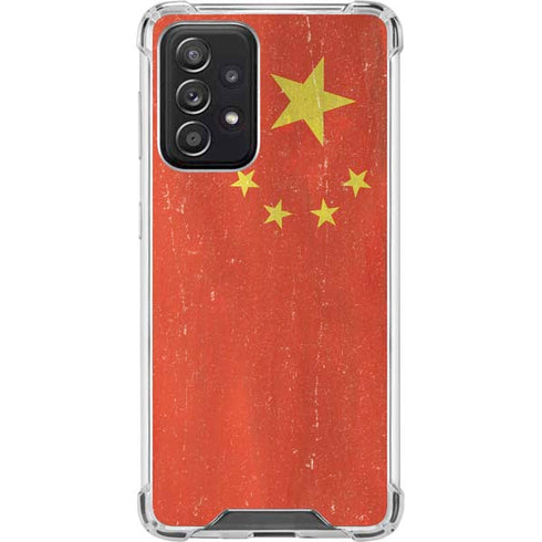 Chinese Flag Distressed Galaxy A52 5G Clear Case