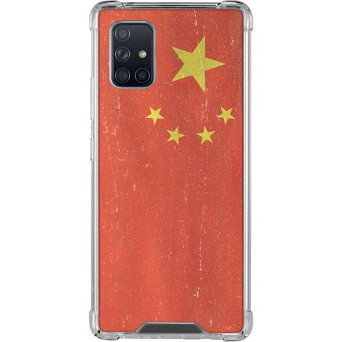 Chinese Flag Distressed Galaxy A71 5G Clear Case