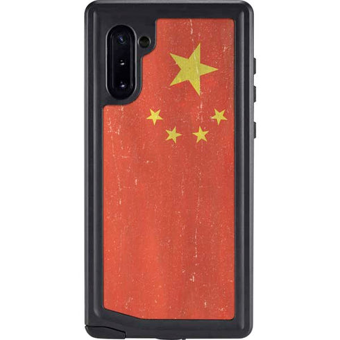 Chinese Flag Distressed Galaxy Note 10 Waterproof Case