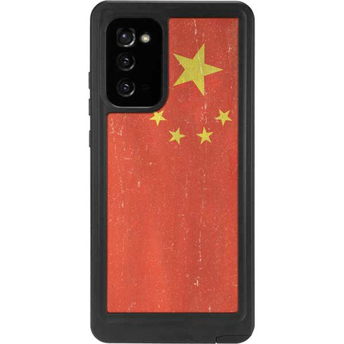 Chinese Flag Distressed Galaxy Note20 5G Waterproof Case