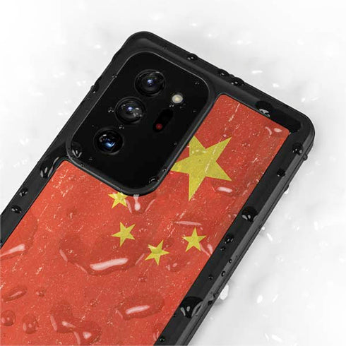 Chinese Flag Distressed Galaxy Note20 Ultra 5G Waterproof Case