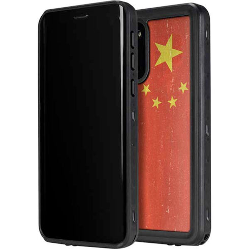 Chinese Flag Distressed Galaxy S20 Waterproof Case