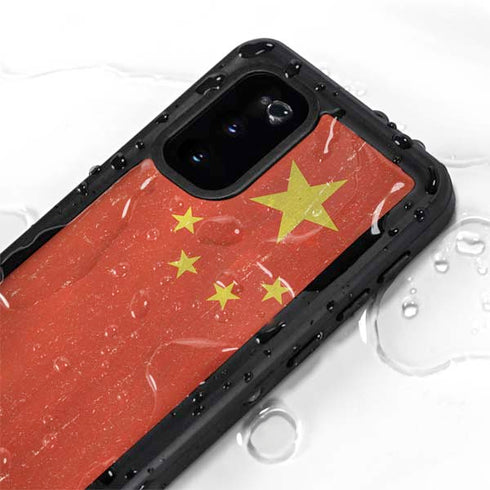 Chinese Flag Distressed Galaxy S20 Waterproof Case