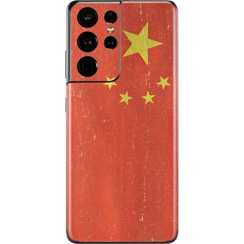 Chinese Flag Distressed Galaxy S21 Ultra 5G Skin