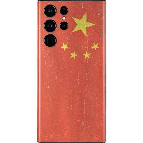 Chinese Flag Distressed Galaxy S22 Ultra Skin